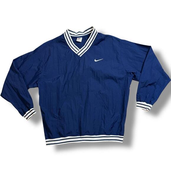 Nike Other - VTG Nike Golf Pullover Windbreaker Mens Navy V-Neck Long Sleeve Baseball Sz XL
